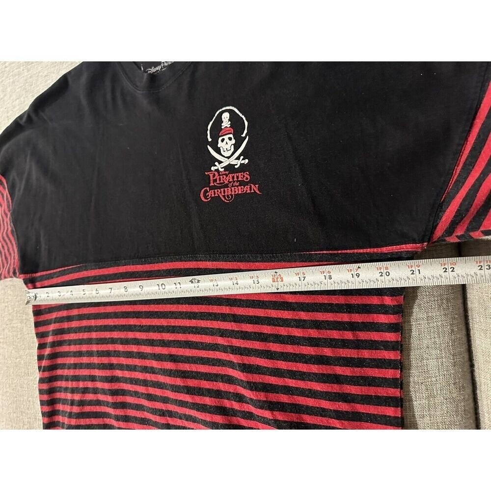 Pirates of the Caribbean‎ Spirit Jersey Shirt Adult XS Red Black Striped Disney - Picture 9 of 10